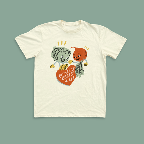 My Heart Beets Unisex Tee - Cream PREORDER