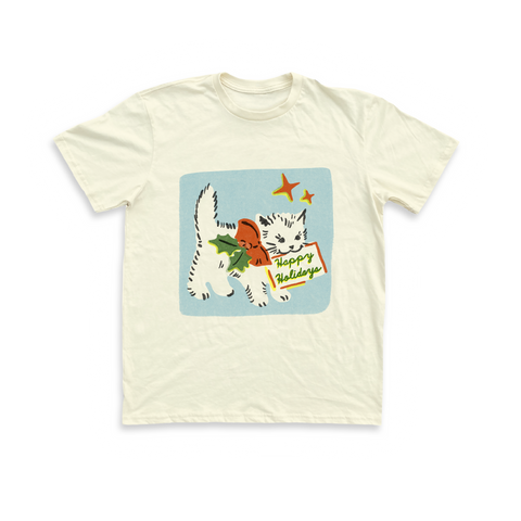 Happy Holidays Unisex Tee - Cream PREORDER
