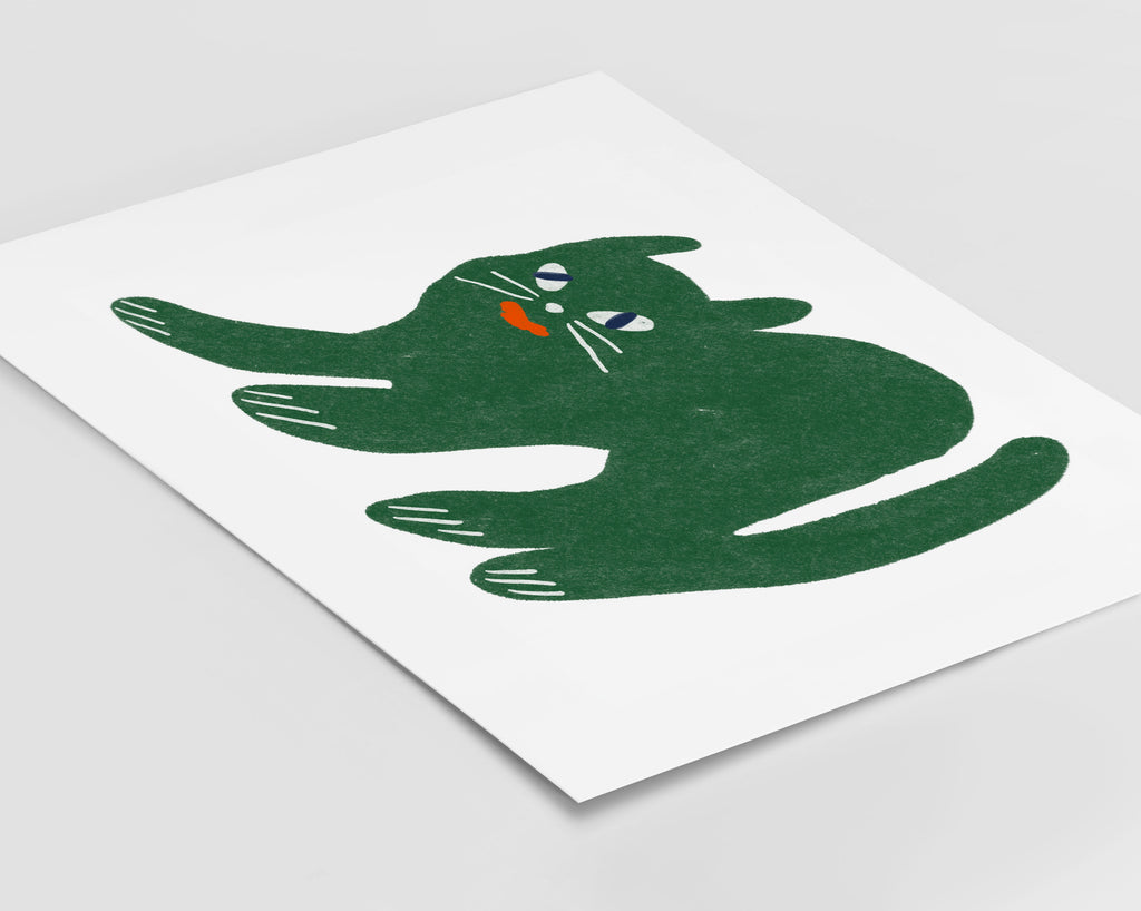 Odin Green Cat Print (8108882952413)