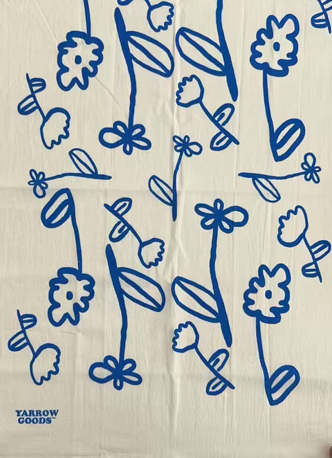 Blue Flowers Tea Towel
