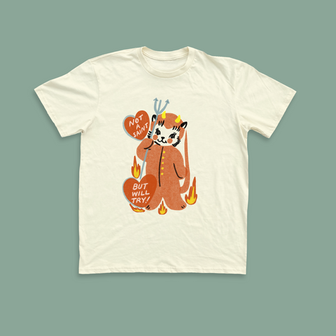 Not A Saint Unisex Tee - Cream PREORDER