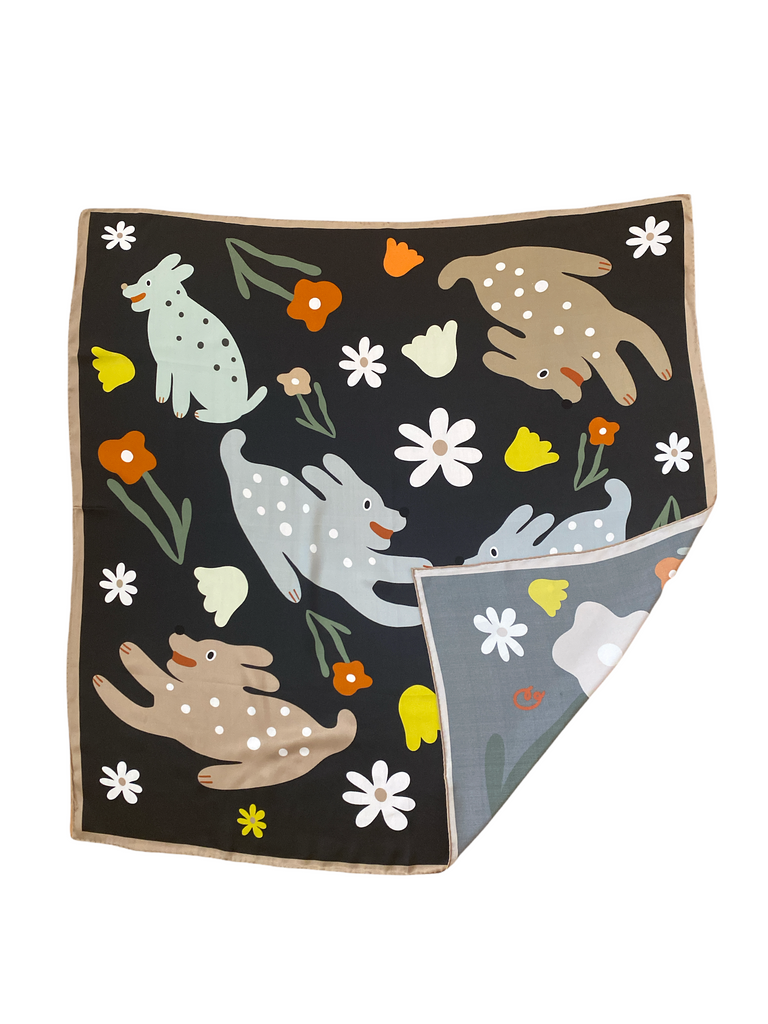 Field of Dogs Charmeuse Silk Scarf- Limited Edition (7448816484573)